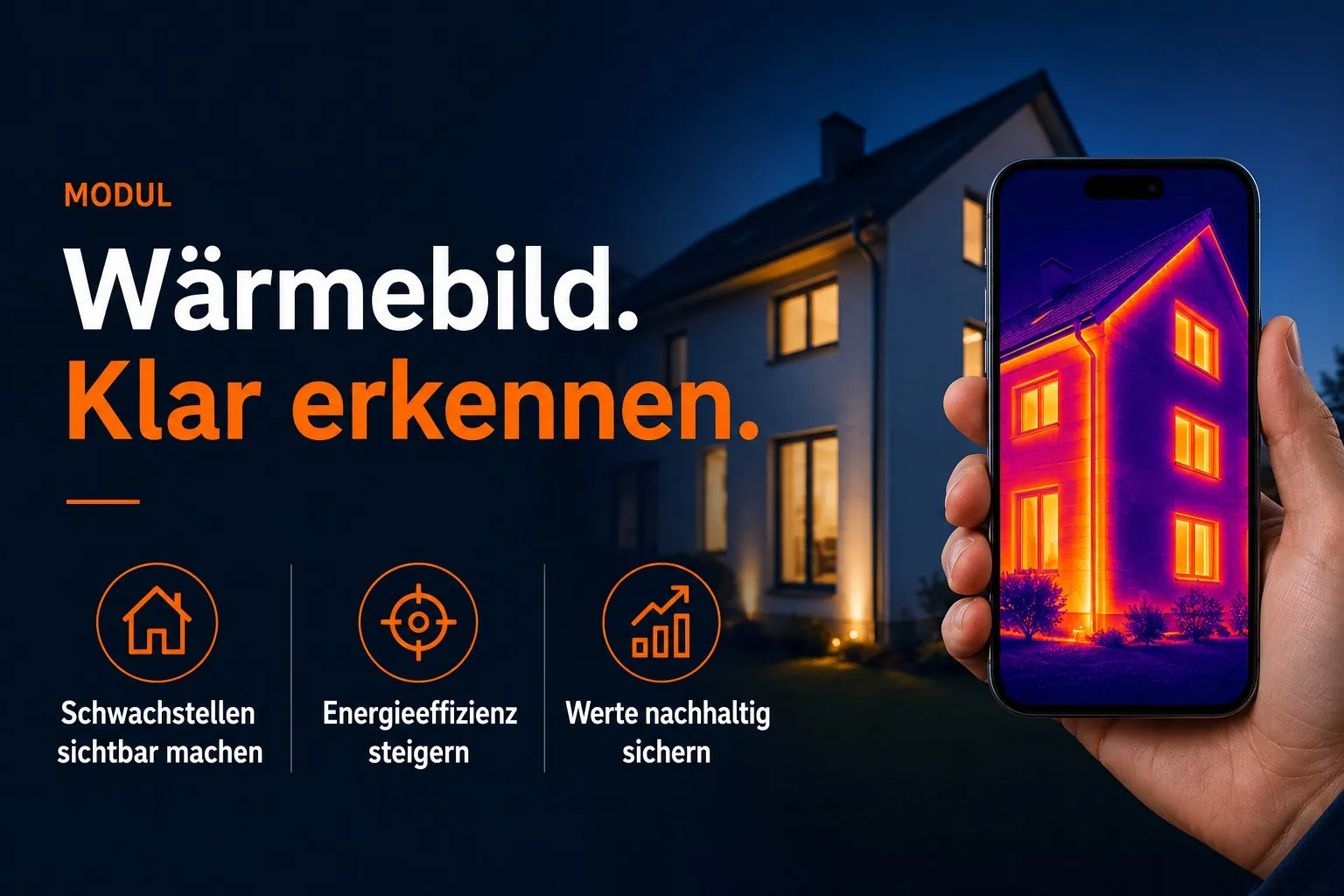 Wärmebildaufnahme eines Wohngebäudes